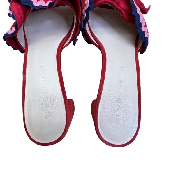 Loeffler Randall Women’s Red Ruffle Slide Sandals Size 6.5B - Picture 6 of 9